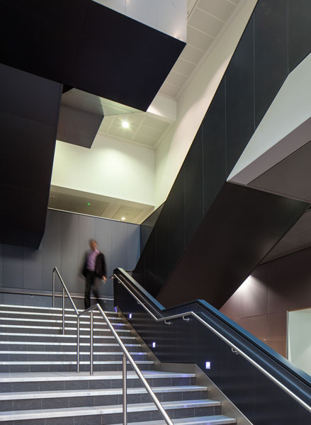 Photograph of black-clad stairway. 2 of 10